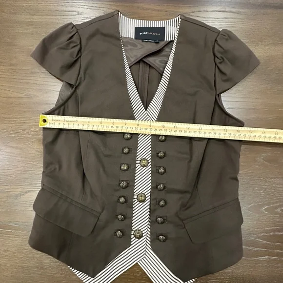BCBGMaxAzria brown Striped Vest small - Picture 5 of 14